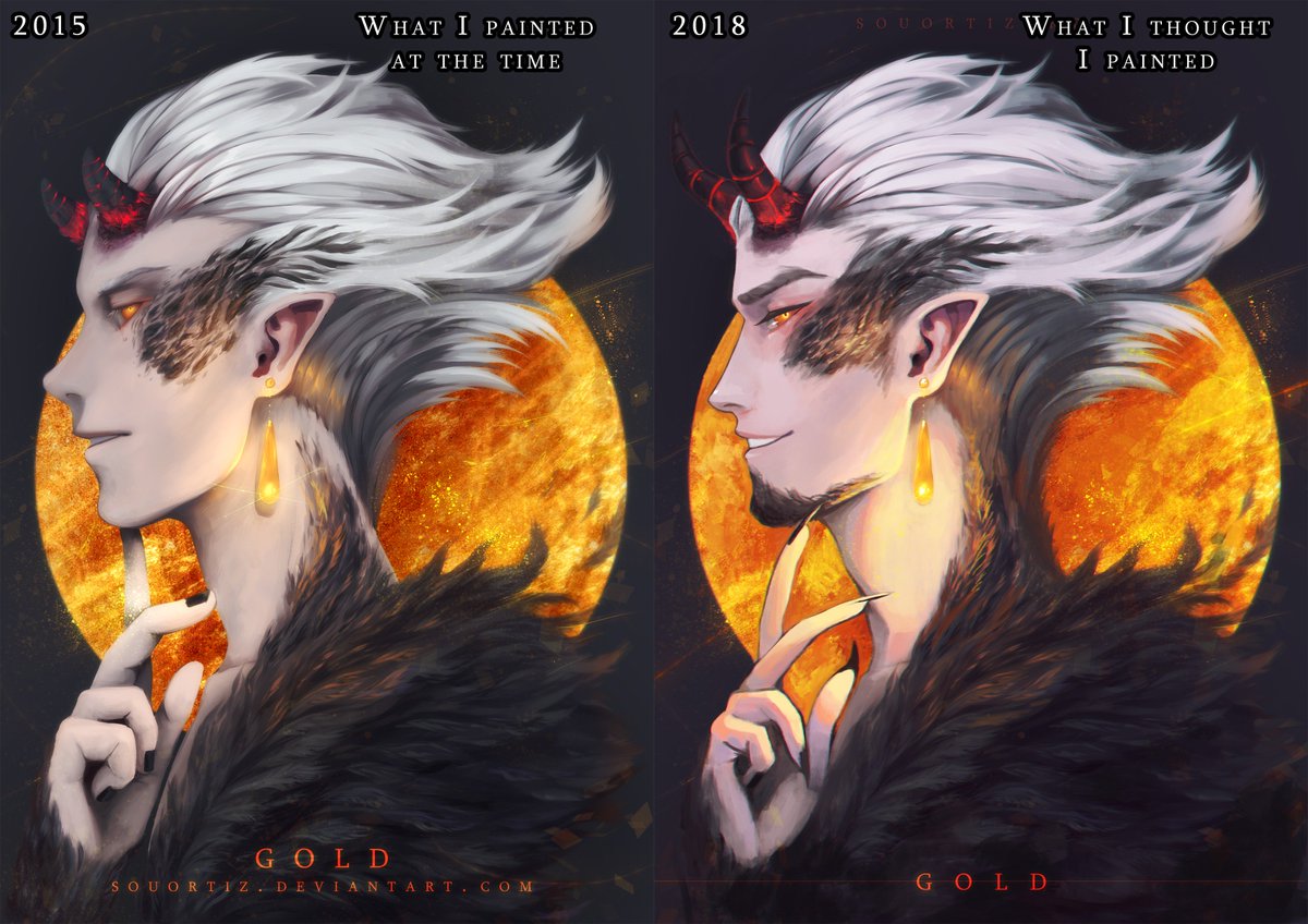 SouOrtizArt's tweet image. Gold | 2015 vs 2018
I joined the #perceptiongap challenge created by @mioree_ just for fun but I really like how this turned out !!
Never stop practicing guys :D the sky is the limit!
@ApoyaAlArtista @ConoceArtistas @TheArtistHelp @dibujando