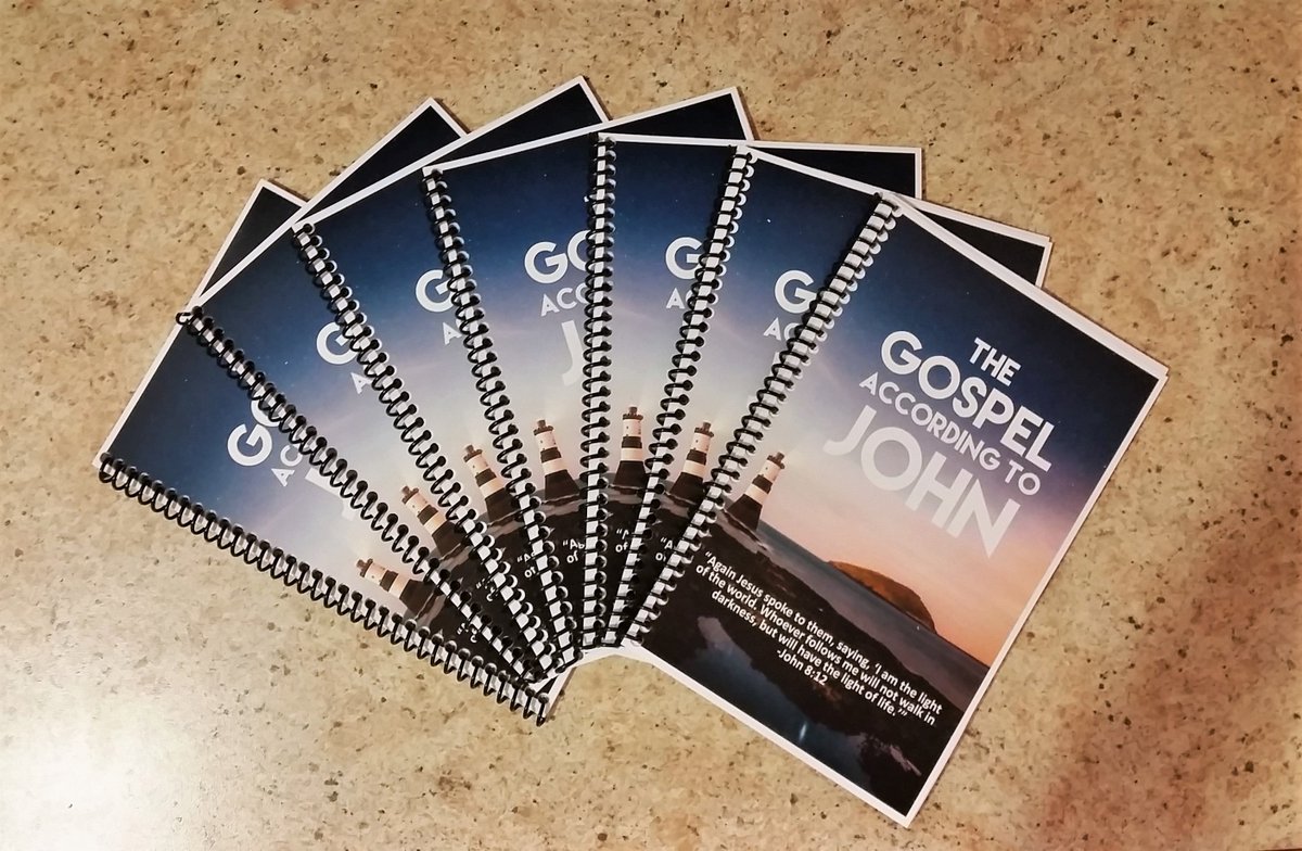 HudsonTFC's tweet photo. We have quiz books! Come stop by TFC to pick up your spiral-bound Gospel of John for $4 OR come to our upcoming Quiz "Camp" Bobulation and get one for FREE! (Register here --> https://t.co/kNjFqVaIxa).
*Message/email us and we can also mail them to you + the cost of shipping! https://t.co/w9UqDsDsIt