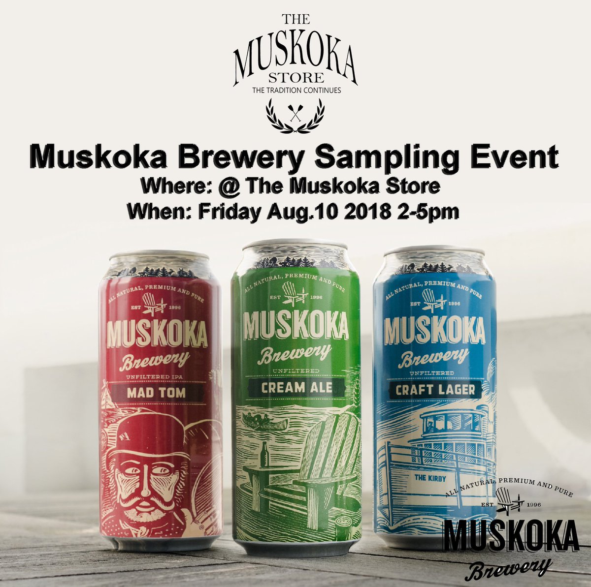Can’t decide which beer to get? We got you covered, come sample the best Muskoka has to offer with <a href="/muskokabrewery/">MuskokaBrewery</a> today <a href="/muskokastore/">Muskoka GeneralStore</a> 🤘

#cottagelife #mymuskoka #muskokastore #beer #samples #fresh #craftbeer #local #swag #weekendvibes #muskoka #muskokalife #thisismenow #events