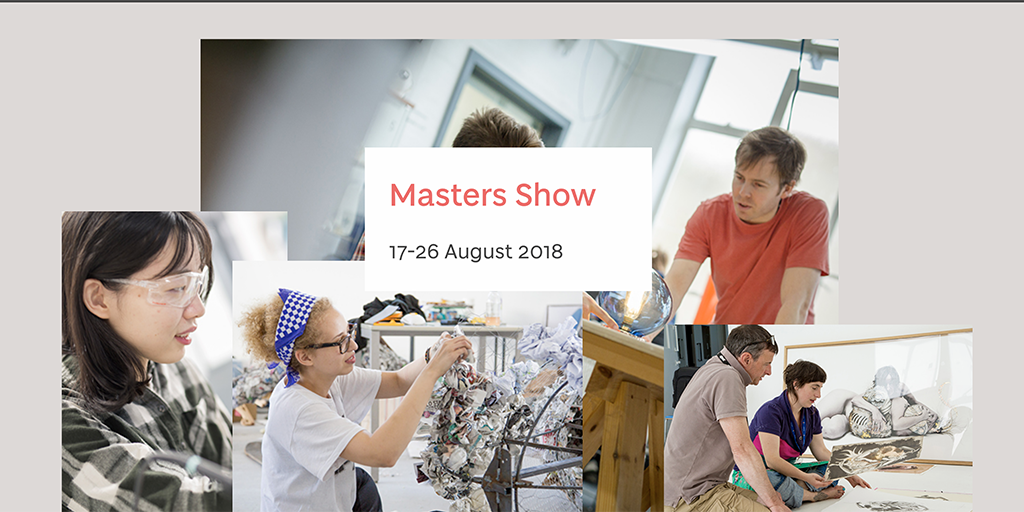 ExhibitionDJCAD's tweet photo. Next Friday!
Join us for the preview of Masters Show 2018 from 6 till 9pm @DJCAD.
A chance to celebrate with the students from Duncan of Jordanstone's eight Masters courses. https://t.co/KO59dADIIQ #MastersShow https://t.co/vMs535Bs8h