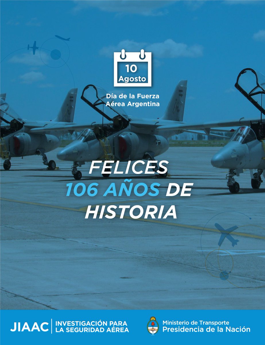 JST_Argentina's tweet photo. [EFEMÉRIDES] 10/08/1912 - Creación de la Escuela de Aviación Militar en terrenos de El Palomar (Buenos Aires). Hoy celebramos los 106 años de nuestra Fuerza Aérea. ¡Feliz Día @FuerzaAerea_Arg ! https://t.co/xA0ZOKxr5q