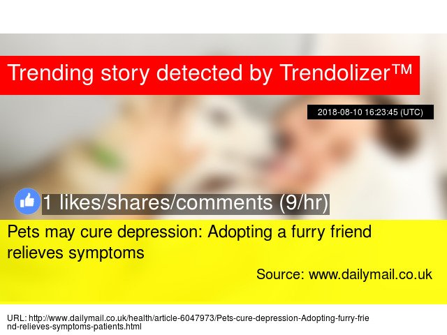 Pets may cure depression: Adopting a furry friend relieves symptoms #Medical-PsychiatricClinic #Porto drugs.trendolizer.com/2018/08/pets-m…
