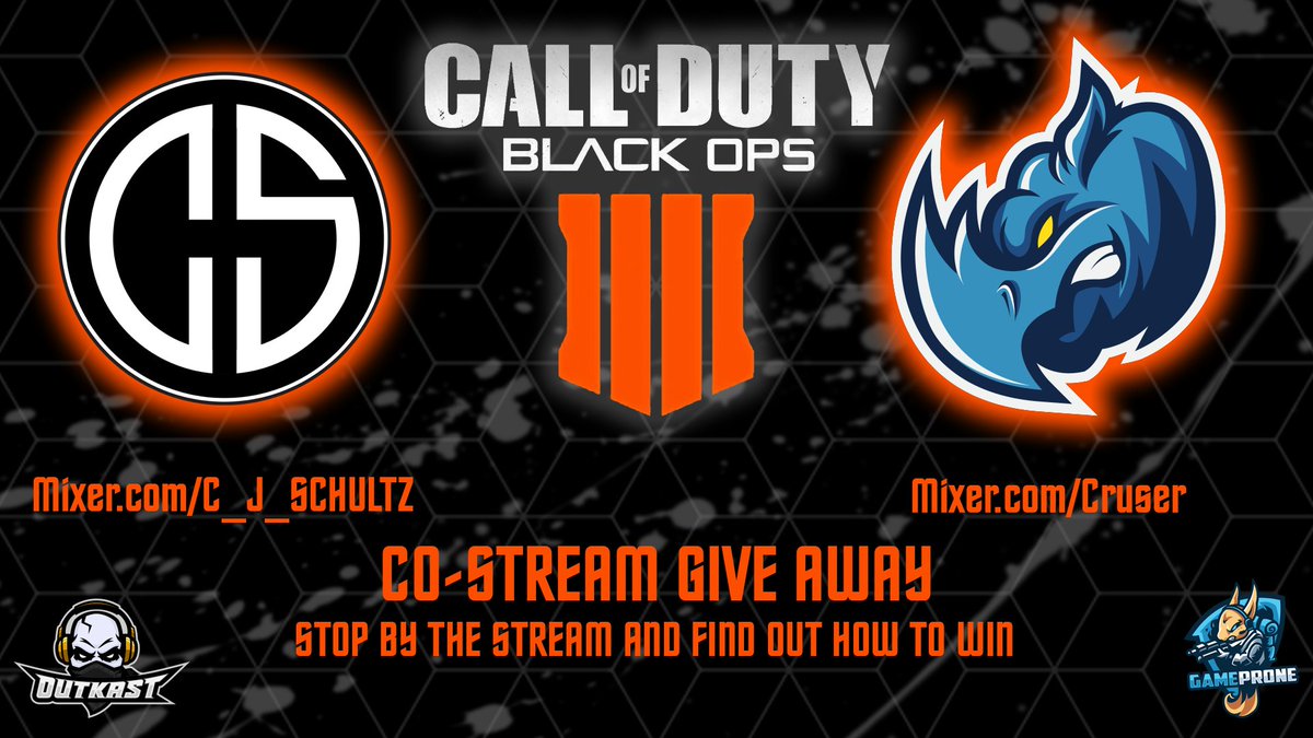 C_J_SCHULTZ's tweet photo. ITS GIVEAWAY TIME AGAIN EVERYBODY!! Co-Stream Give away Powered by @Outkast_eSports With the Young God @frankcruser 

~ https://t.co/owac59Osan

~https://t.co/FJB5jsZZ2W 

#BlackOps4 #Giveaway #BeAnOutkast #GameProne https://t.co/SpAg2JEF00