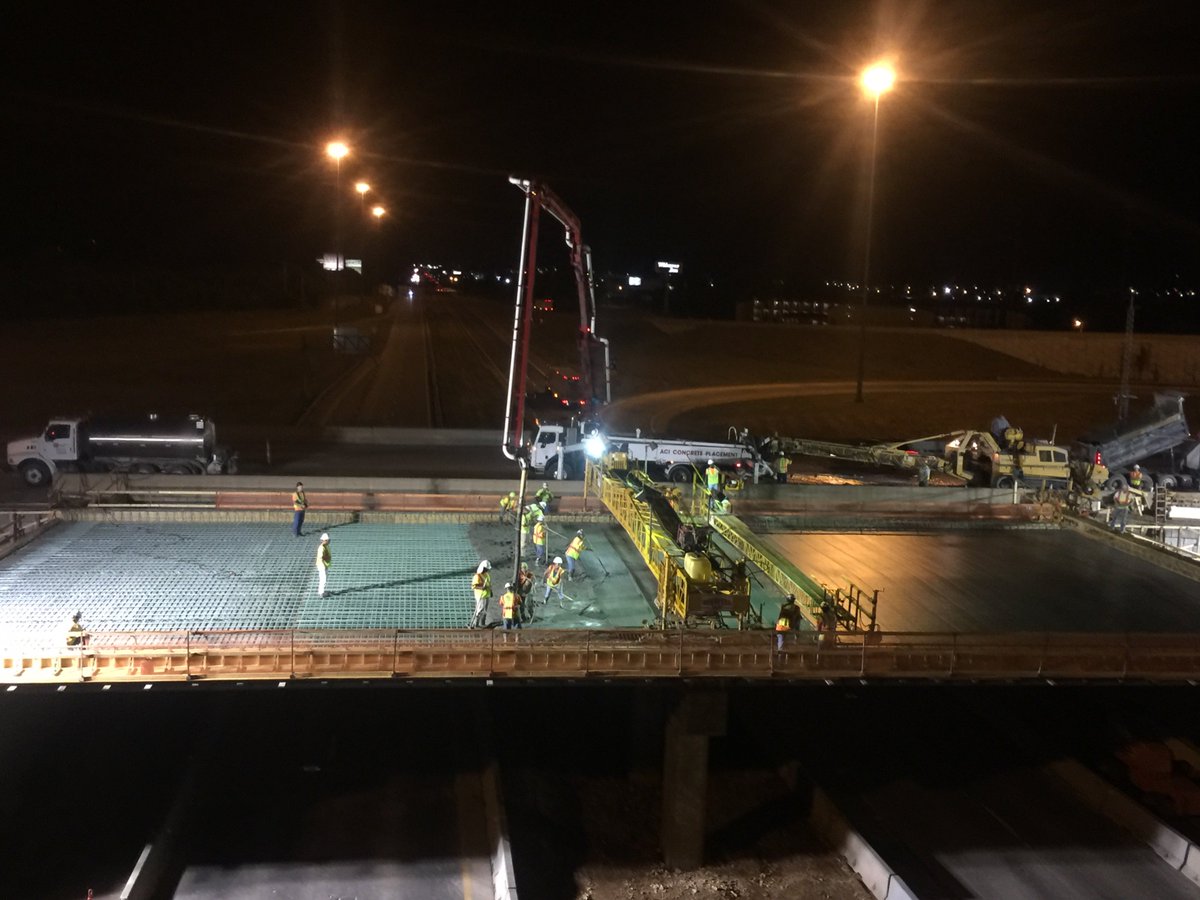 Modot Southwest A Few Pics From Last Night S Bridge Deck Pour For S B 65 Over I 44 In Sgf Route65rebuild Is Moving Right Along Expect Project To Be Complete Week Of