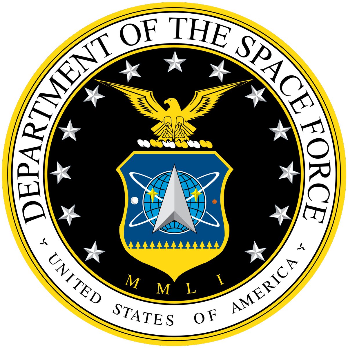 stein_wolfgang's tweet photo. Logo for the Spce Force. What is that triangular shape? Looks like a mother ship! Where have we seen this before? https://t.co/HzUQvHnDkH