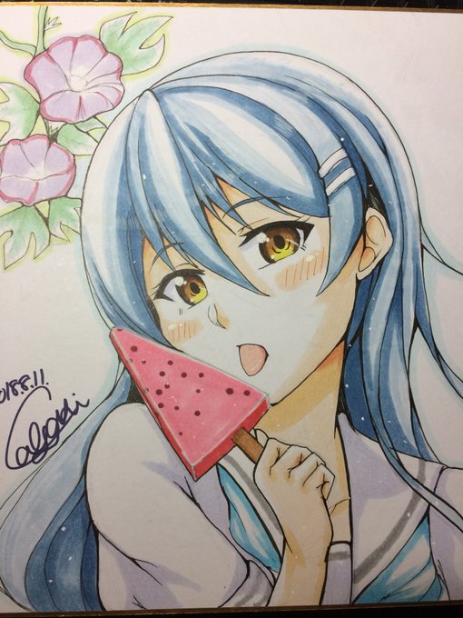 スイカバーの緑の塗り忘れてた…なんだこれ…そしてまたスイカバー… 