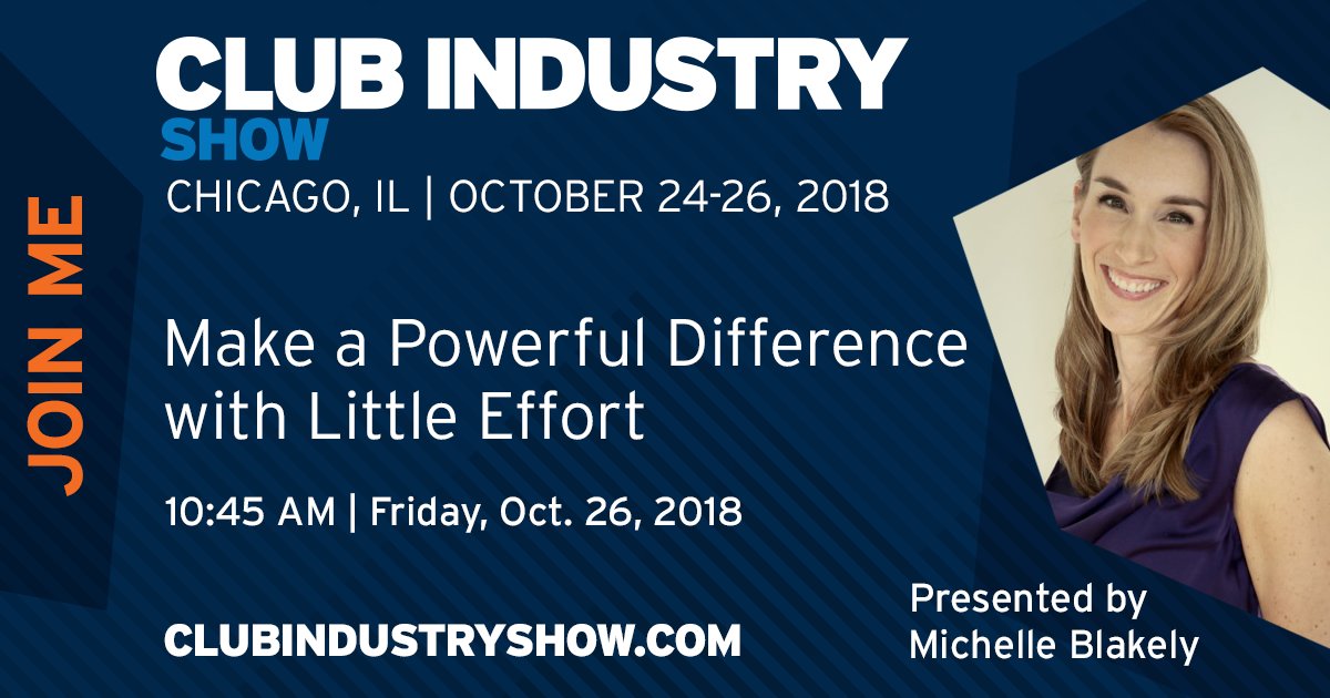 Learn how to work smarter, not harder, at your fitness business by attending Michelle Blakely's Oct. 26 session. Learn more about the session and this year's #CIShow here: bit.ly/2vBioFX