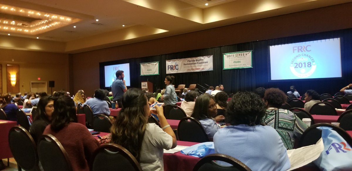 FlStuPwr's tweet photo. After a delicious and filling lunch, the #FRRCYouthCaucus is settling in for the Afternoon Plenary at #SecondChances2018. #FLStudentPower #DreamDefenders https://t.co/BJNfxgU8xs