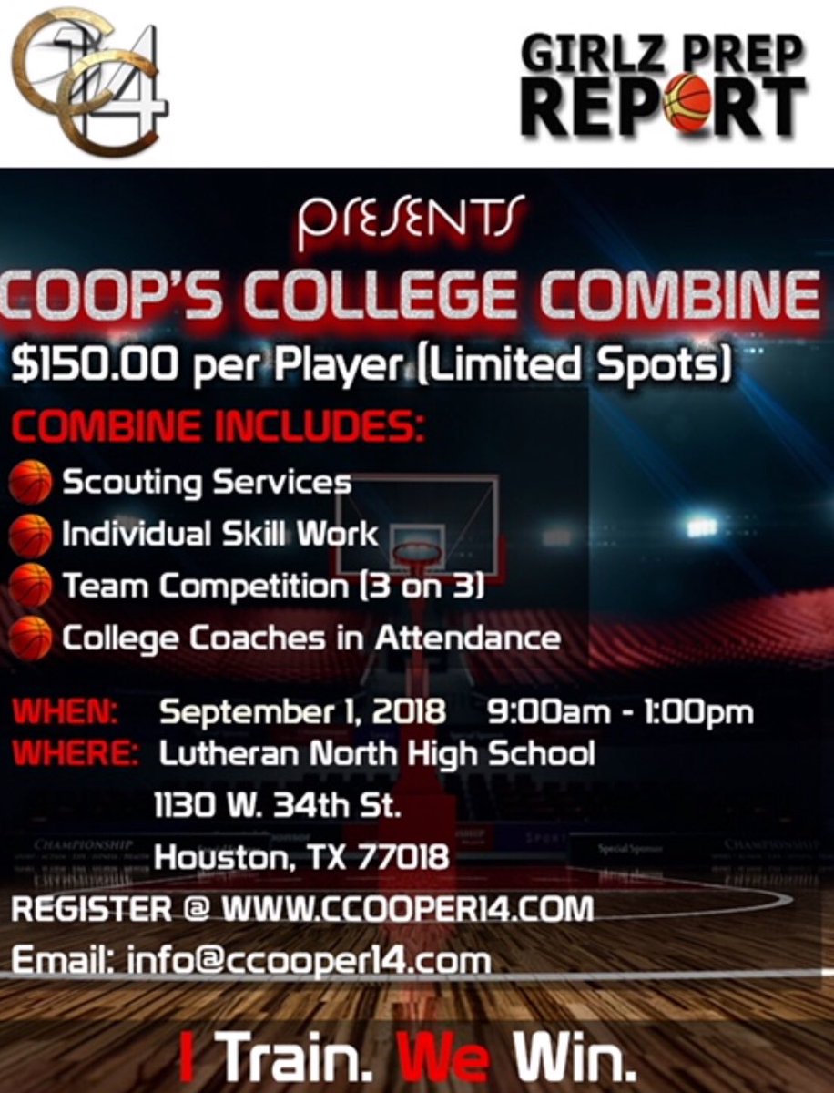 CoopBball14's tweet photo. Here is your last opportunity to be seen by DII, DIII, NAIA, and JUCO before HS season starts. @girlzprepreport will be on hand scouting and writing! Register today at https://t.co/OIOPMlEMxe! #ItrainWEwin https://t.co/Y3YYVjQpEM
