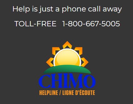 Liberty Lane (@libertylanessh) on Twitter photo We have experienced a traumatizing event in Fredericton, our thoughts are with everyone involved.
For those not directly involved, it doesn't mean you may not be affected by this trauma. Consider calling CHIMO <a href="/ChimoHelpline/">Chimo Helpline</a> to speak to someone if you need to talk: 1-800-667-5005 We have experienced a traumatizing event in Fredericton, our thoughts are with everyone involved.
For those not directly involved, it doesn't mean you may not be affected by this trauma. Consider calling CHIMO <a href="/ChimoHelpline/">Chimo Helpline</a> to speak to someone if you need to talk: 1-800-667-5005