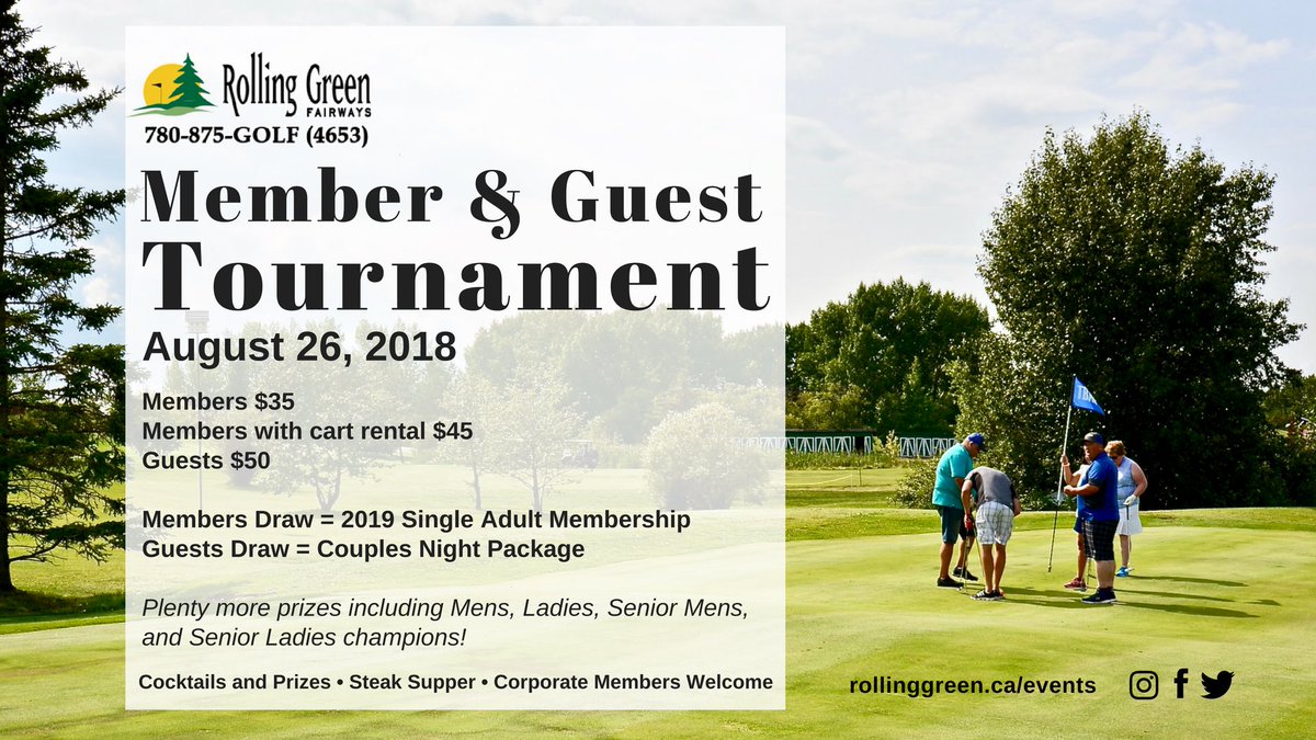 Member/Guest Golf Tournament August 26th 

Corporates/Regular Members and Guest are welcome to play in this 18 hole event. 
we will be drawing for a 2019 Adult membership as well as a Couples night gift certificate! 

Call the Pro-Shop to register!