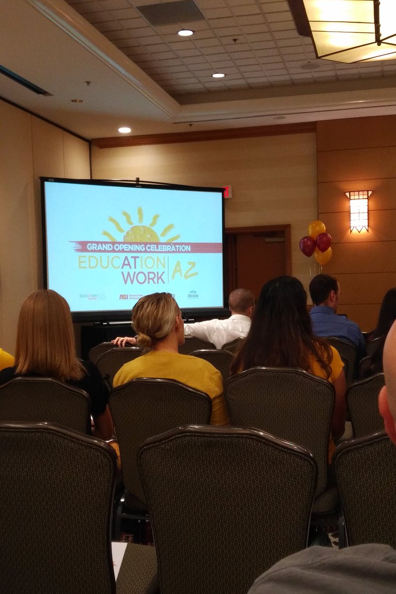 Excited to be at opening of Education at Work's new call center at <a href="/ASU/">Arizona State University</a>, serving <a href="/Discover/">Discover</a>. An "Outsourced Apprenticeship" model that will provide frictionless pathways to good first jobs for thousands of ASU students. <a href="/stradaeducation/">Strada Education Foundation</a>