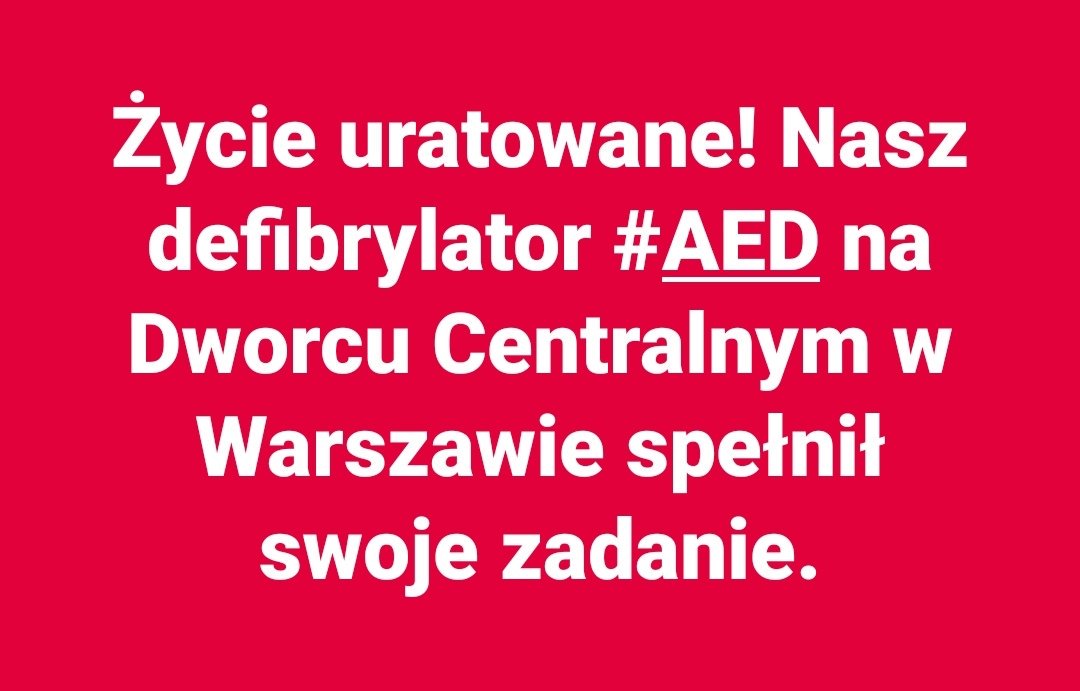 Nasz defibrylator #AED został właśnie użyty na Dworcu Centralnym w Warszawie. Życie uratowane!