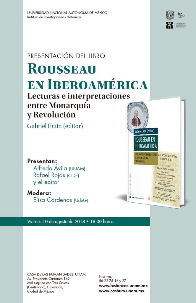 RodrigoMorenoGu's tweet photo. Oigan, ¿sí se acuerdan que hoy @alf_avila_ y @librocrepusculo presentan el “Rousseau en Iberoamérica” que editó y coordinó #Entin ? A las 18 en @casahumanidades https://t.co/5MsUsDWmKn