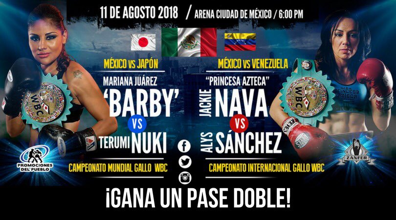 ArenaCdMexico's tweet photo. ¡Gana un pase doble para la pelea de box femenil #WBC!

1. Síguenos en Facebook, Twitter e Instagram
2. Da #Like y #RT
3. Escribe tu nombre completo
4. Etiqueta a 3 amigos 
5. Agrega #WBCEnLaArenaCDMX 

*Sólo para mayores de 18 años en Edomex y CDMX. https://t.co/4kvzWOi35E