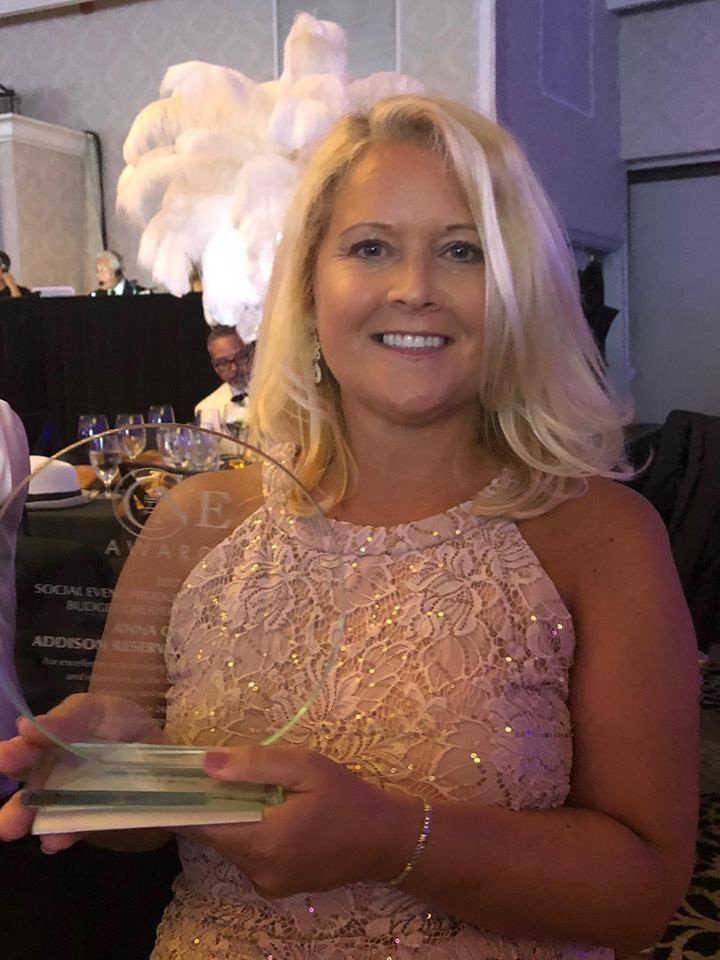 WeddingQuickQuo's tweet photo. Congratulations to Anna Garcia, Social/Catering Manager at the Addison Reserve Country Club, Delray Beach, Fl. She won the ONE Award for the 2017 Social Event Production of the Year with a Budget Greater than $100,000 from the National Association for Catering and Events.(NACE) https://t.co/uB6dWhUUGI