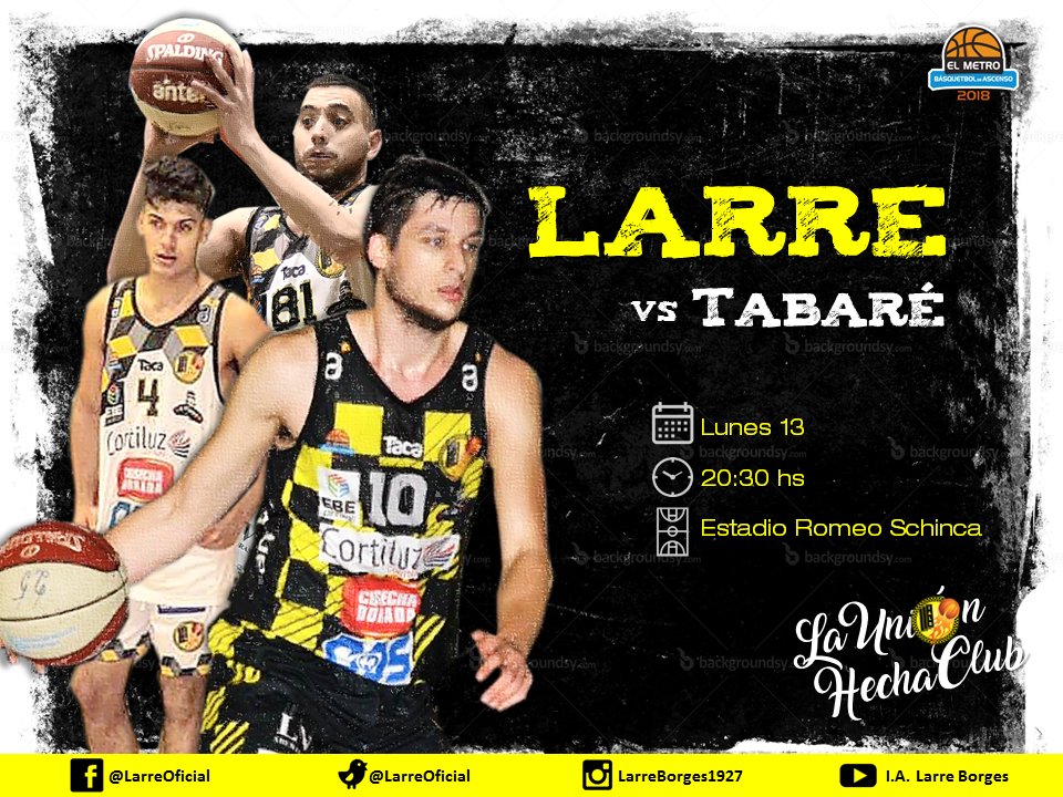 EL LUNES EL ALIENTO JUEGA! TODOS AL ROMEO!

LARRE vsTabaré
🗓️Lunes 13 🕣20:30 hs📍Estadio Romeo Schinca
Grales $U 200 Redbrou 50%
Socios Larre $U 100
Anticipadas tickantel.com.uy Redpagos

📸<a href="/JimeMontgomery/">Jime Montgomery</a> <a href="/BasquetTotal/">Basquet Total</a> / <a href="/PetkoffPaulo/">Paulo Petkoff </a> <a href="/dobleyfalta_uy/">Doble Y Falta 🏀</a> / <a href="/DamiPintos22/">Pelita ▕⃝⃤⁩⁩</a>