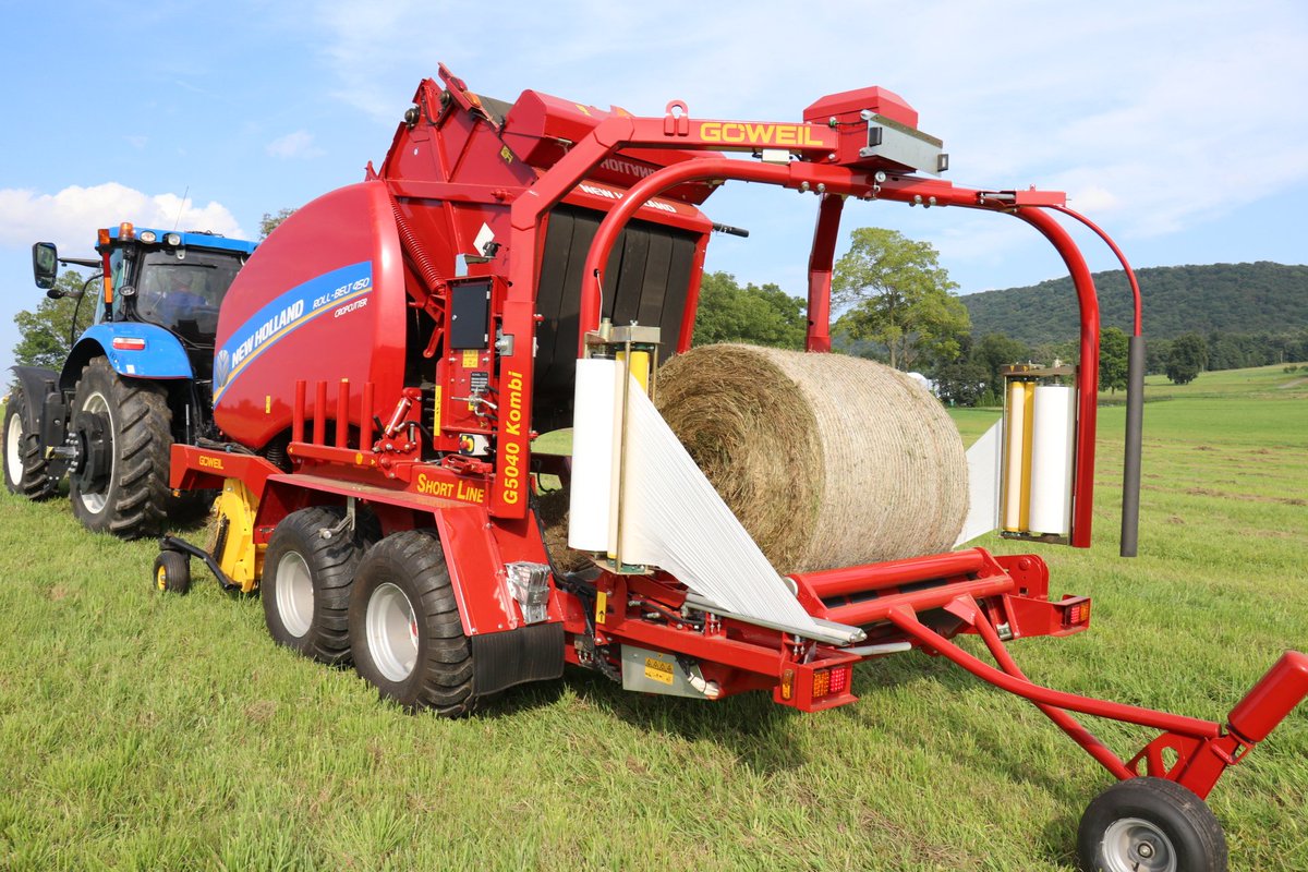 NHAgriculture's tweet photo. We're introducing the NEW bale wrapper for Roll-Belt™ round balers- More info here: https://t.co/lFKEECQsuR  It will be in action at Penn State's #AgProgressDays this upcoming Tues. - Thurs.  #Hay https://t.co/rtHP2RfrI9