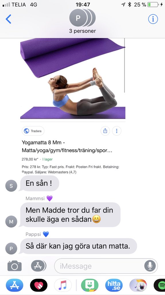 När syrran får för sig att pappa sitter inne på en yogamatta...🙄
