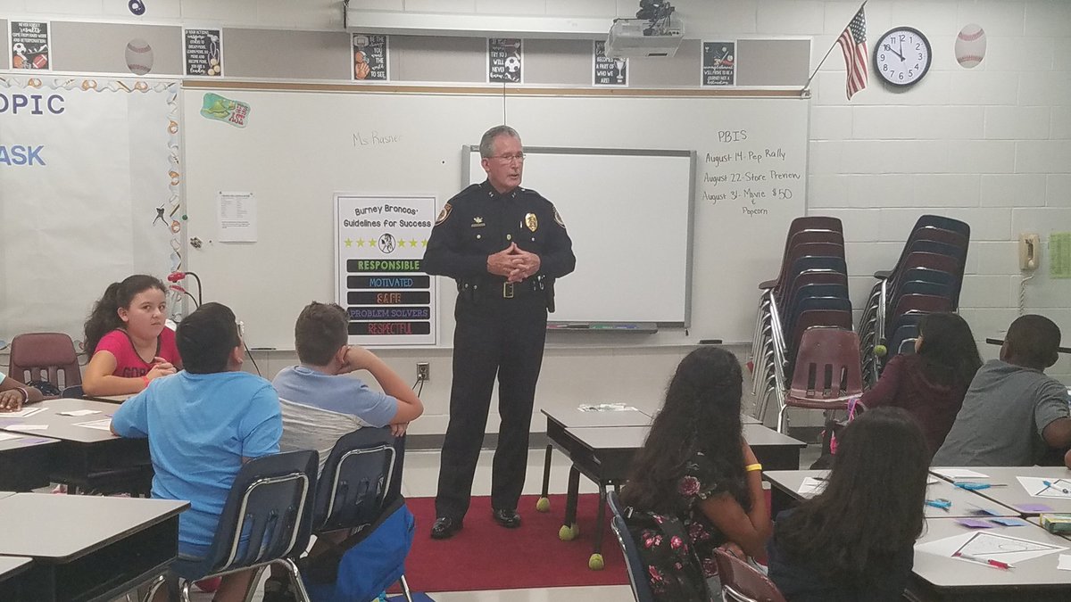 Hills. Co. Schools Security Chief John Newman, PCPD Chief Ed Duncan, Burney Elem. Principal Alan Black &amp; Hills.Co. Schools Superintendent Jeff Eakins during Superintendent Eakins' visit to Burney to see security enhancements for this school year. <a href="/HillsboroughSch/">Hillsborough Schools</a>