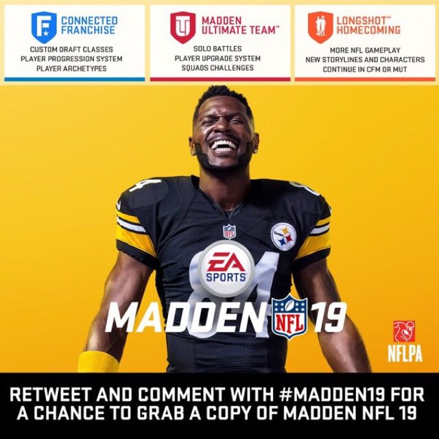 Just got a BUNCH of #madden19 codes to give away... 
- RETWEET AND COMMENT WITH #Madden19 
for a chance to get one. Giving away the first one right away!