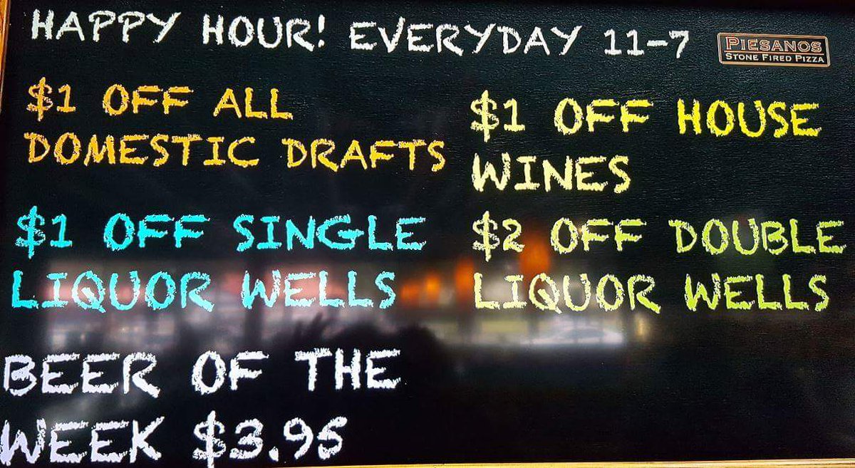 PiesanosSFP's tweet photo. Looking for a Happy Hour to start your weekend off with? Stop by our University Ave location! #Piesanos #HappyHour #Friday #readyfortheweekend #StoneFiredPizza #PintsandPies #GainesvilleFL https://t.co/mMEEkSuJQR