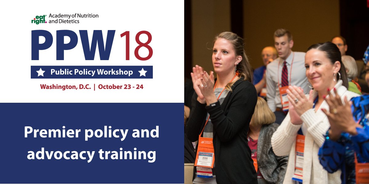 Interested in attending the 2018 Public Policy Workshop? This inspirational and interactive event will immediately follow #FNCE in Washington, D.C. and is included in FNCE registration.

Learn more, register and book your travel/lodging: sm.eatright.org/PPWreg #eatrightPRO