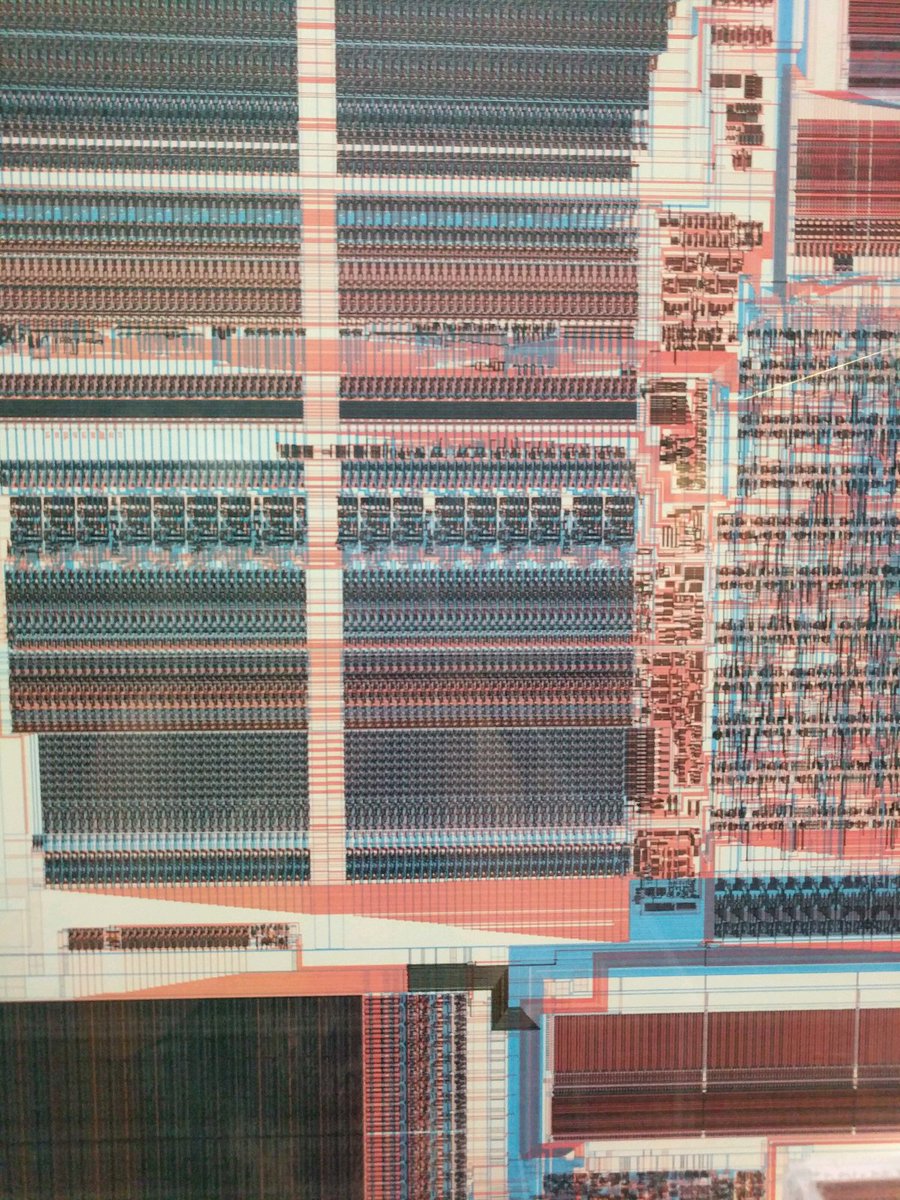 Detail from a plan for the 486 microprocessor; the whole is perhaps 3x5 feet, for a 6.8sq in chip