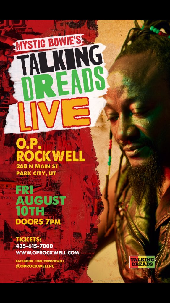 MB’s Talking Dreads (@talking_dreads) on Twitter photo Tonight is the night Park City!! See you at <a href="/OPROCKWELLPC/">O.P. Rockwell</a> #parkcity #reggae #livemusic #concert Tonight is the night Park City!! See you at <a href="/OPROCKWELLPC/">O.P. Rockwell</a> #parkcity #reggae #livemusic #concert