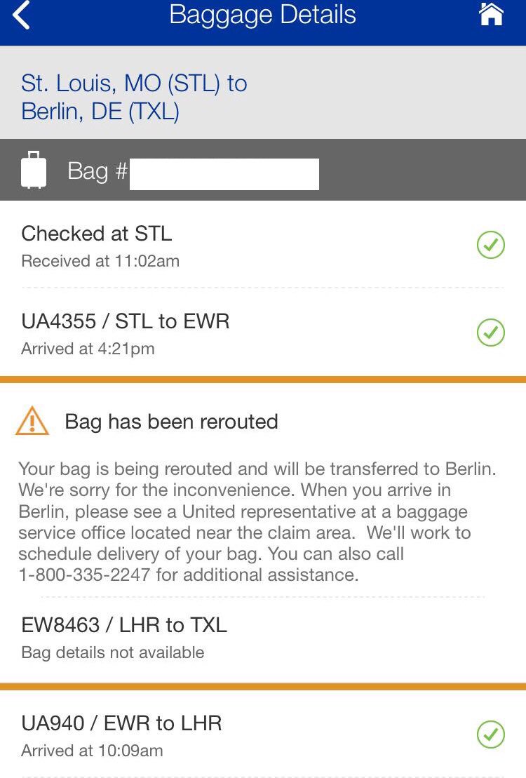 united lost baggage number
