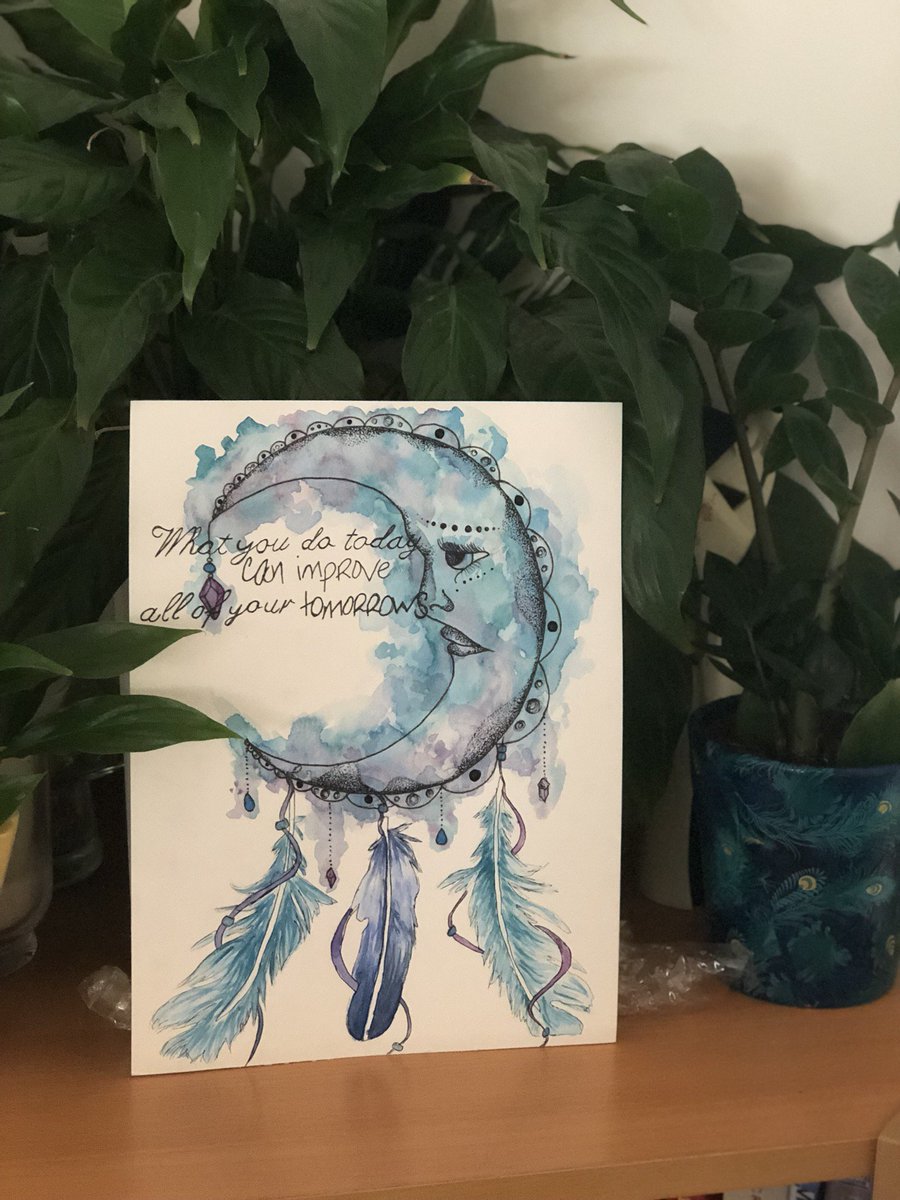 be_jolley's tweet photo. Painted this today for myself. A reminder that small actions everyday will improve my future. Even if it’s just the ability to get out of bed and do something as small as go outside the house. https://t.co/0ALKd0gvb0
