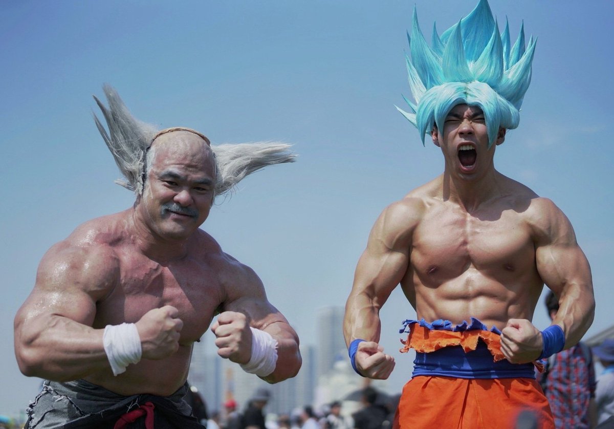 Gokuflex's tweet photo. Gains attract gains. Heihachi and Goku.

#コミケ #コミケ94 #C94コスプレ #comiket #c94 https://t.co/p3xyXqMgcb
