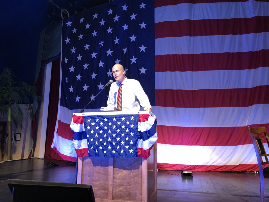 JDScholten's tweet photo. “People are waking up and calling for real leadership, including here in Iowa. They are using their right to vote to vote for what is right.“ #WingDing2018 https://t.co/7wToWQDDZW