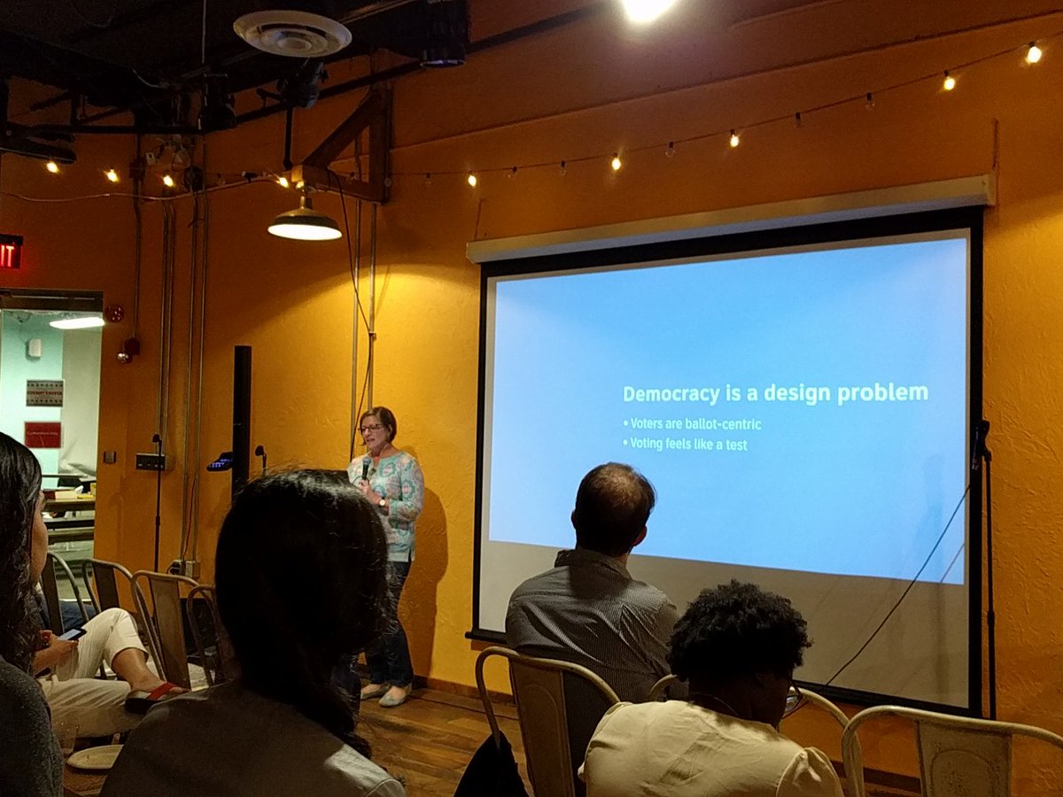 BryanHirsch's tweet image. @danachis: "Democracy is a design problem", presenting at #CodeforBoston #NationalDayofCivicHacking #hackforchange. Thanks for working on this gnarly and awesome problem, Dana!