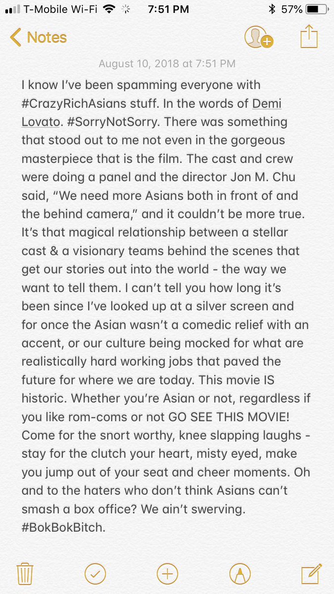 stephlpham's tweet photo. Because as a producer, I know the importance of having more Asians behind the scenes as well as in front of the camera too. ❤️ Support this movie Aug 15! #CrazyRichAsians #GoldMovement @henrygolding @ConstanceWu @jonmchu @gemma_chan @awkwafina @kenjeong @nicosantos https://t.co/8amgVniX6f
