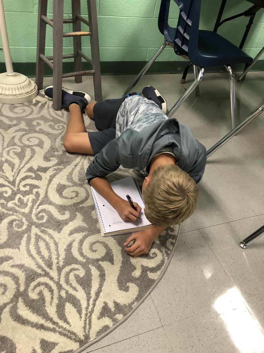 Sometimes, you just have to get comfortable to write! <a href="/TheKidsofA11/">Mrs. Jayroe's Class</a> did a wonderful job incorporating craft moves from published writers into their own writing today. #MrsJayroeisinA11 #TeamDCS #RaiseTheBar <a href="/TweetDCS_HMS/">Hernando Middle School</a>