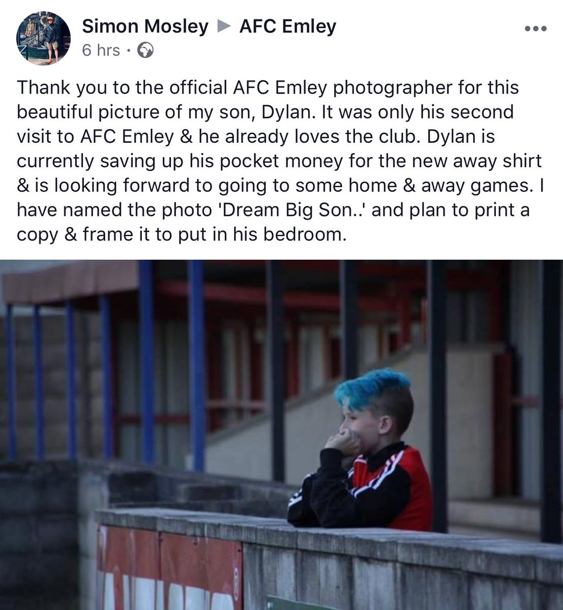 Emley_AFC's tweet photo. We received a really heartwarming message over on Facebook earlier. Worth sharing on the twitter. https://t.co/OQzIBgTANN