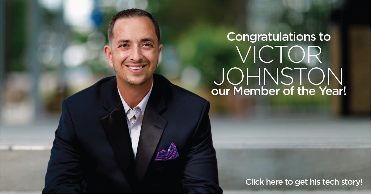 CompTIA's tweet photo. Congratulations to Member of the Year Victor Johnston! Read more about his inspiring path to tech in the new edition of #CompTIAWorld: https://t.co/Yv75RAVKYz #ChannelCon18 https://t.co/4zIBb9IZZj