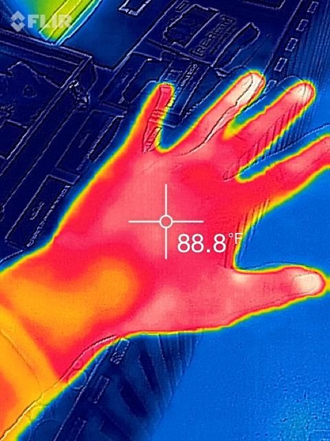 ReActivDesigns's tweet photo. What do your hands look like with and without our gloves? Let's take a look through a different lense #infrared https://t.co/pm9HzTwEBg