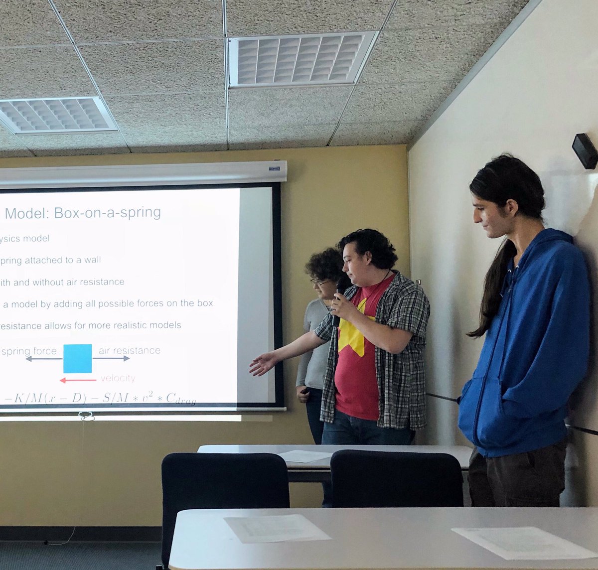 App students Max and Andrew interned at Caltech this summer! They presented today, with team member Mira, their work programming physics simulations using Python.