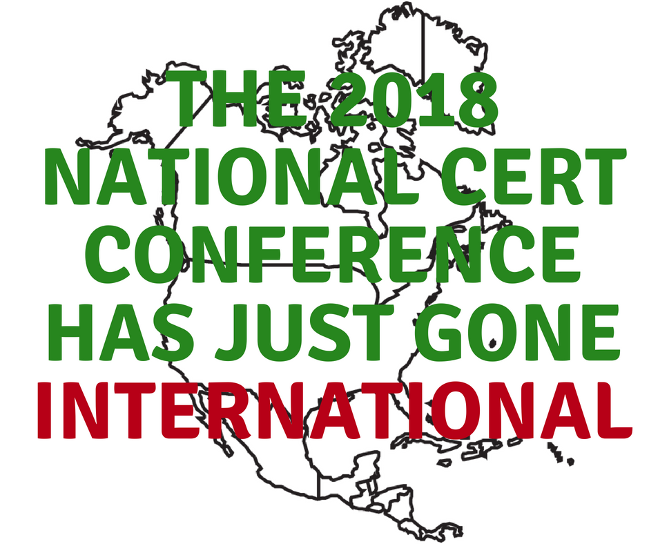 FlCert's tweet photo. The 2018 NATIONAL #CERT Conference has just gone INTERNATIONAL !!!  Check out who will be in attendance: https://t.co/EqQEoGlq2o  #CERTstrong2018 https://t.co/YNJj7LgSqK