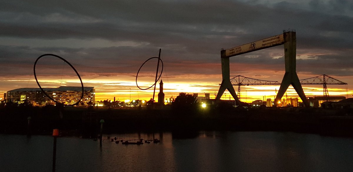 Took this photo outside the Riverside Stadium after the Sheff United game 😍 #Temenos #MiddlesbroughCollege #AbleUk #TransporterBridge #Teesside #Sunset #Boro #UTB