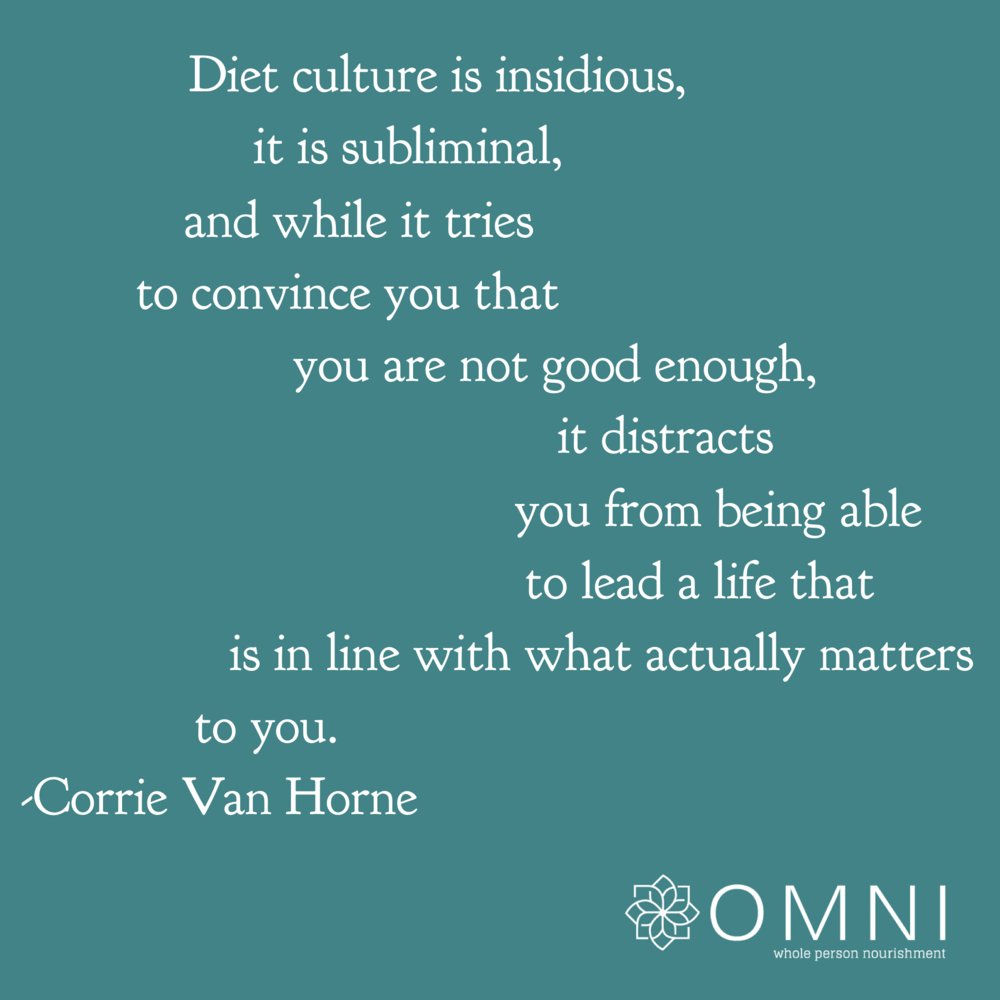 We speak about #DietCulture often - but what does it really refer to? <a href="/CorrieVanHorne/">Corrie Van Horne, LPC, RD (she/her)</a> of <a href="/omnicounseling/">omnicounseling&nutrition</a> addresses the term in this blog post 
buff.ly/2JQLKES