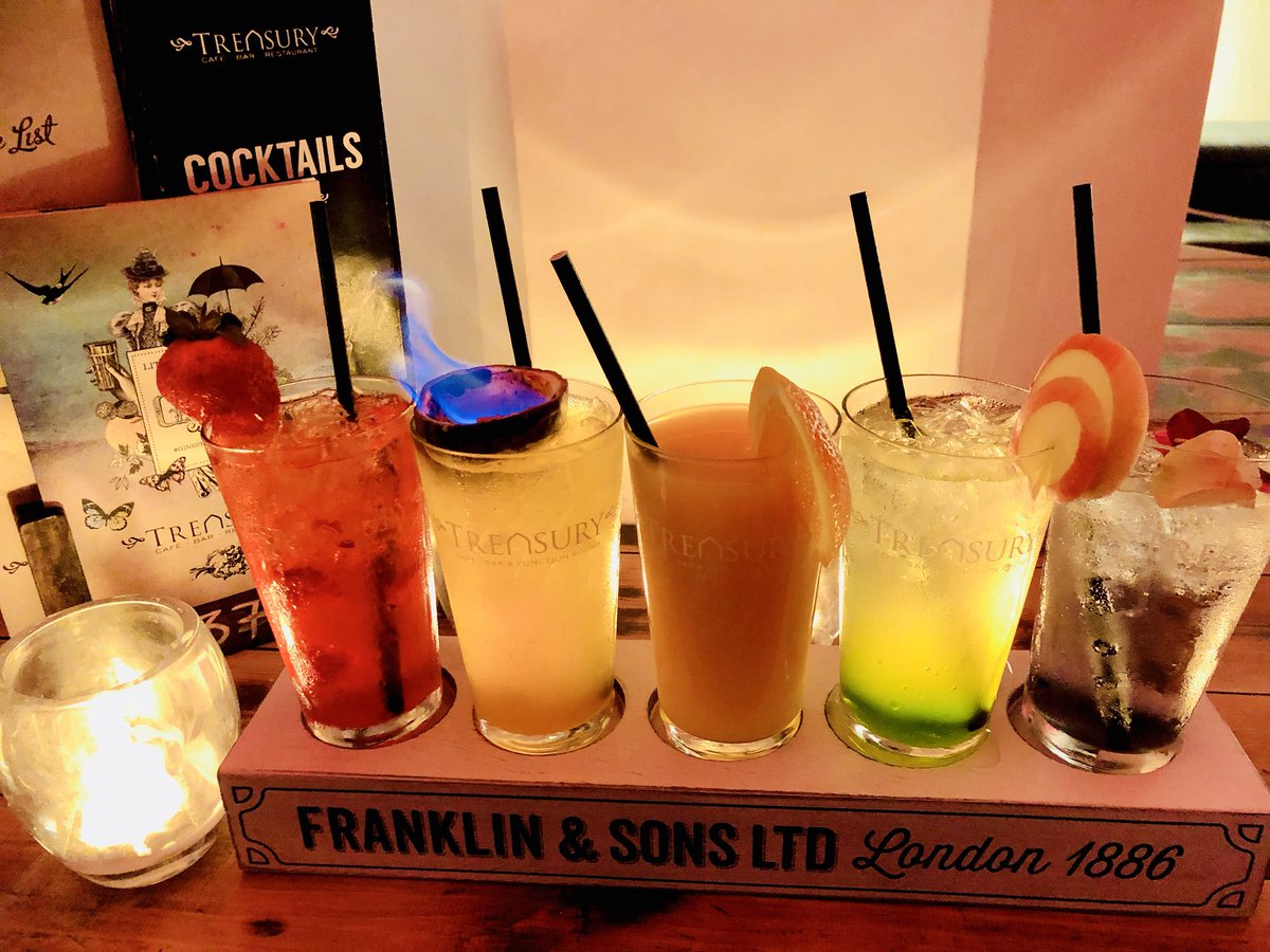 Pride flights <a href="/TheTreasuryBar/">The Treasury Bar</a> available all day tomorrow. All the colours of the rainbow 🌈 #PlymouthPride2018 #cocktails #pride #plymouth