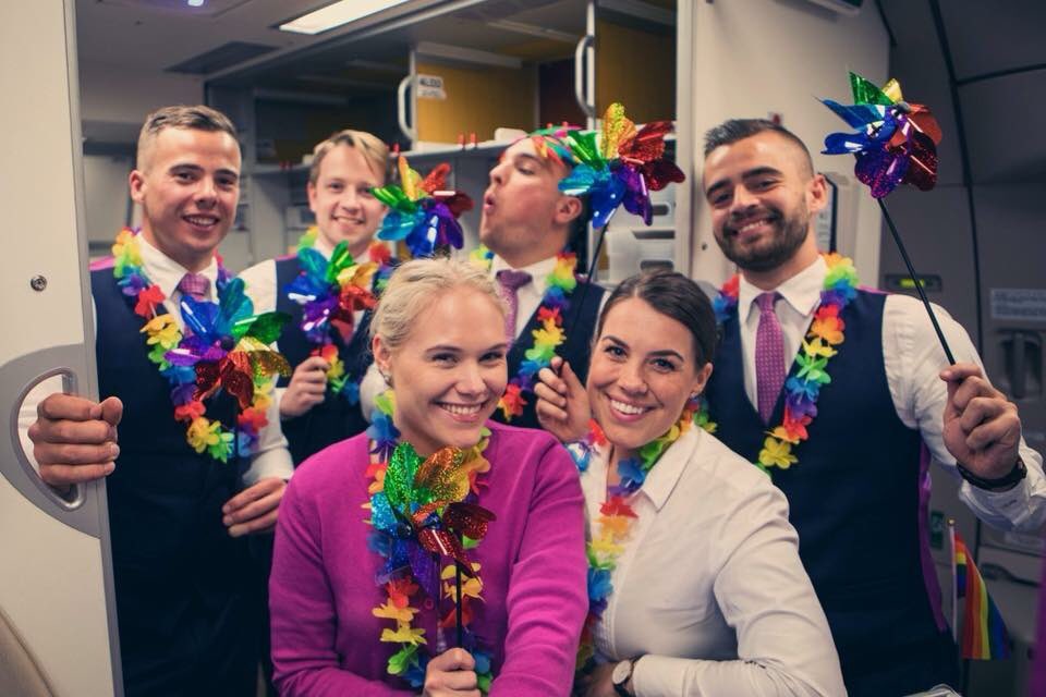 wow_air's tweet photo. WOW is proud! 🏳️‍🌈
 
We love Reykjavík Pride and to celebrate diversity in all its colorful glory we gave our fabulous guests some proper rainbow-colored treats on board TF-GAY to San Francisco 🍭🦄✨

Happy pride week! 🥂
#lovewins #prideweek https://t.co/j5teHFjQdU