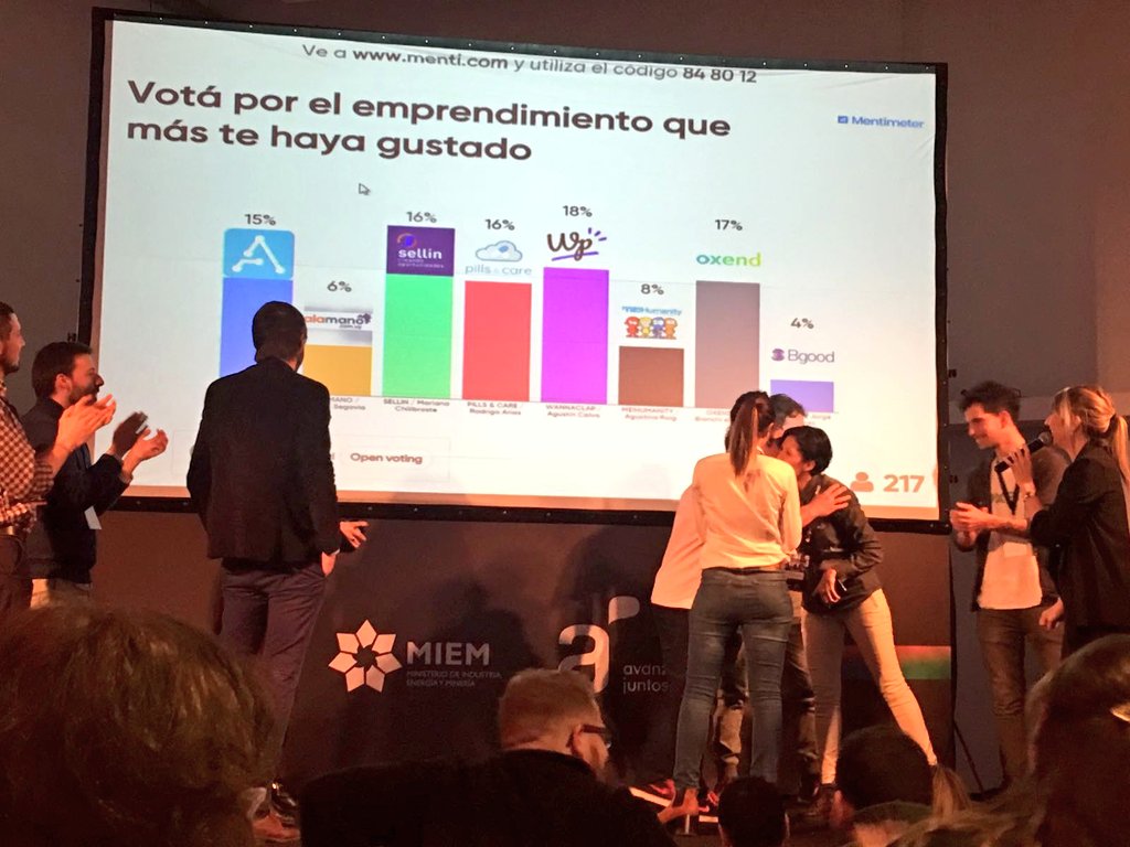 Ideingenio's tweet photo. ¡Felicitaciones @wannaclap! El emprendimiento más votado en #EmprendedoresyPymes del @MIEM_Uruguay y @AntelDeTodos ¡Muy merecido! 👏👏👏 #IncubadosINGENIO https://t.co/XN7NkqbAim