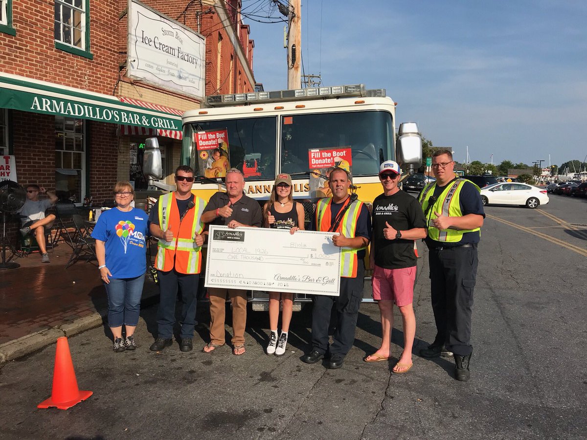 Come on out and see your #Annapolis Firefighters at <a href="/DillosAnnapolis/">Armadillos</a> and support <a href="/MDA_DCVA/">MDA DC/VA</a> <a href="/MDAnews/">MDA News</a>  <a href="/capgaznow/">CapGaz Breaking News</a> @IAFFNewsDesk <a href="/GovLarryHogan/">Governor Larry Hogan</a>