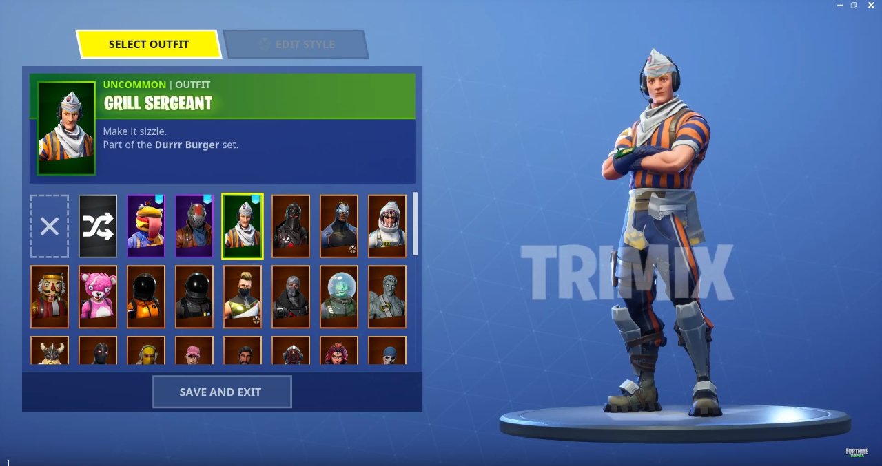 Fortnite News We May See A New Addition To The Durrr Burger Set In An Upcoming Patch The Grill Sergeant Skin Has Been Revealed In Game By Official Trimix T Co Shksdfqmcs