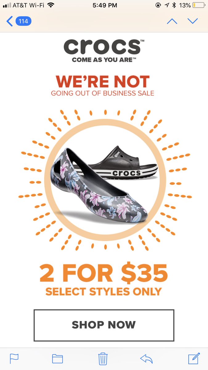 crocs going out of business sale