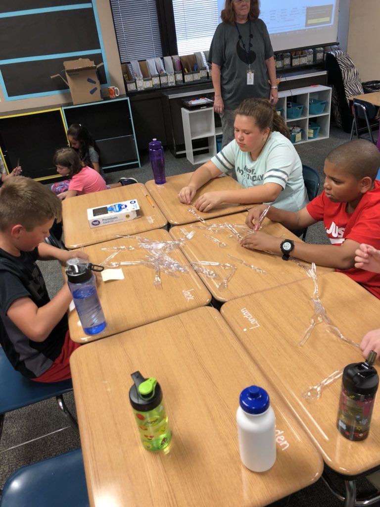 MissSparksHP's tweet photo. Mrs. Clayton helped us with a little team building today. Ask your 6th grader about the challenge!! https://t.co/mBNprVssbx